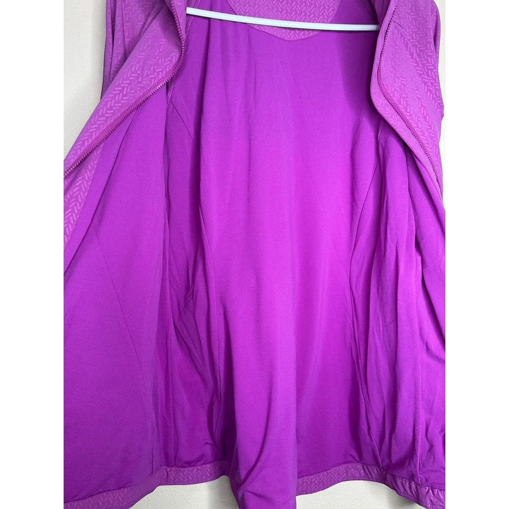 Lululemon Purple Run Speed Jacket Chevron Embossed Stowable Hood Women's 10